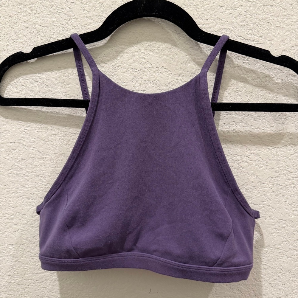 Lululemon Free To Be Serene Bra High Neck Purple Strappy Yoga Crop Top Size 6